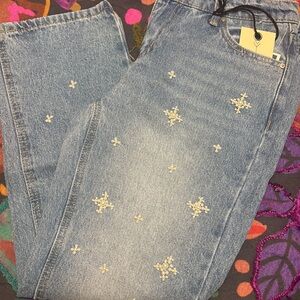 Embellished Blue Jeans